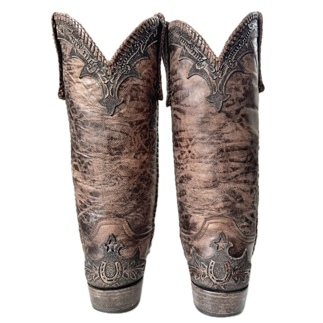 OLD GRINGO Diaz Tooled Brown Leather Cowboy Western Boots