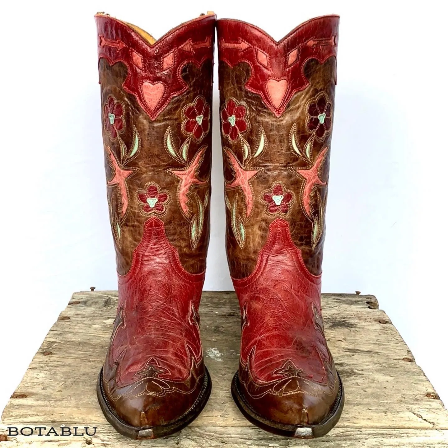 OLD GRINGO Golondrina Bird Floral Red Brown Leather Cowgirl Cowboy Western Boots