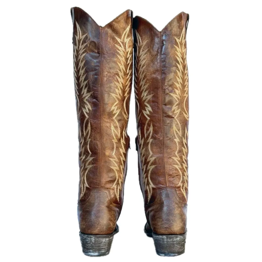 OLD GRINGO Mayra 18” Brown Embroidered Tall Knee High Cowgirl Cowboy Western Boots