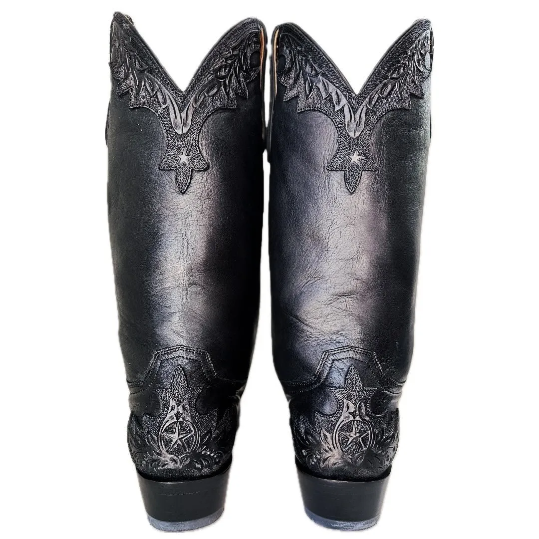 OLD GRINGO Porfirio Tooled Black Leather Cowboy Western Boots