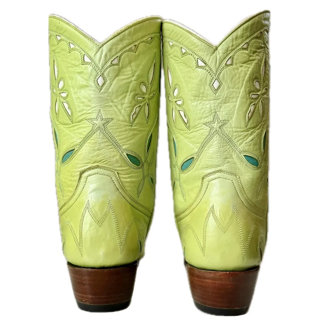 OLD GRINGO Vintage Dragonfly Green Short Peewee Cowboy Boots