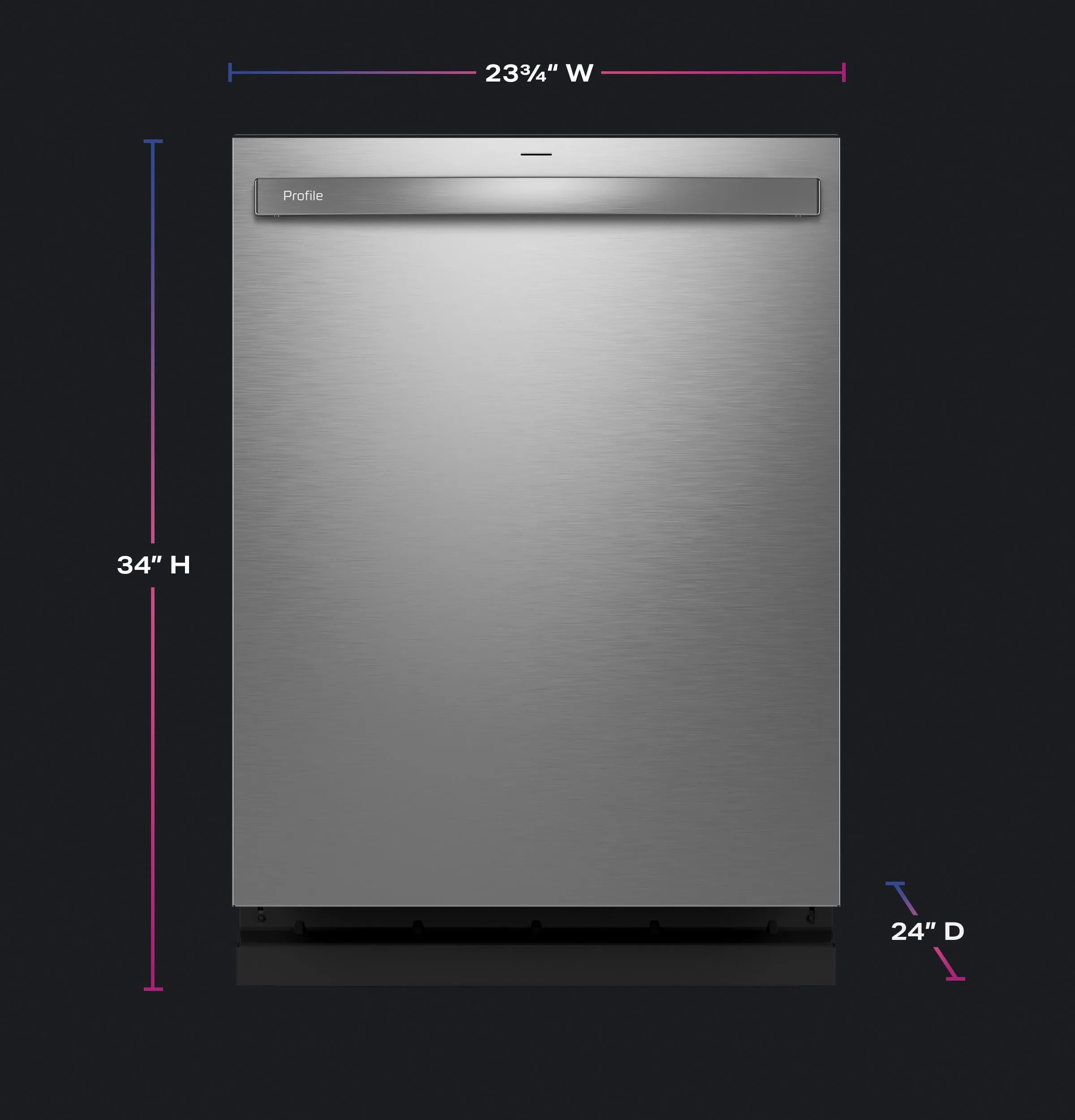 PDT715SYVFS GE Profile™ ENERGY STAR® Fingerprint Resistant Top Control Stainless Interior Dishwasher with Microban™ Antimicrobial Technology with Sanitize Cycle