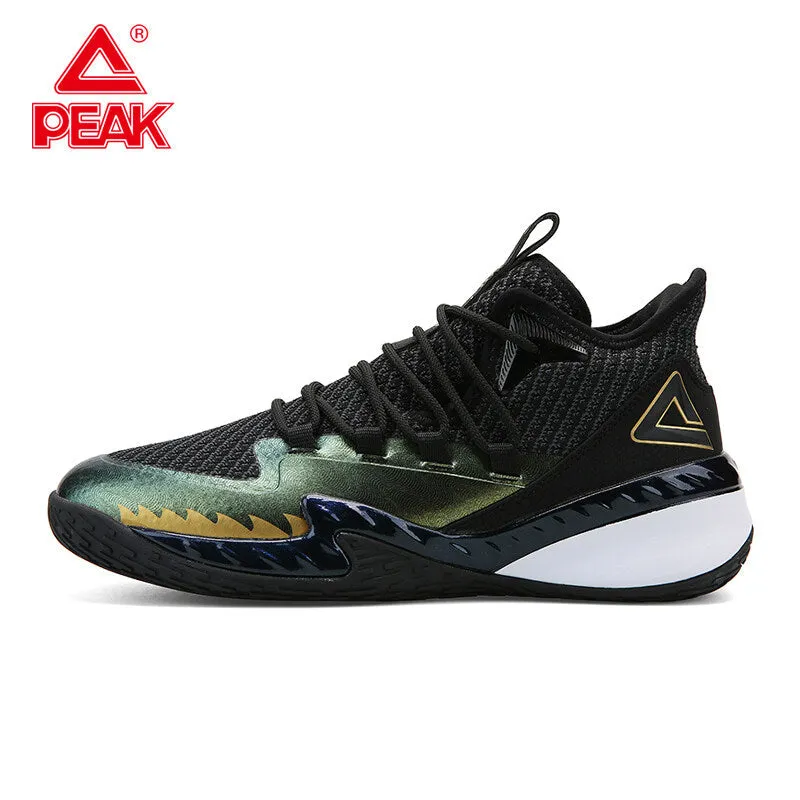 PEAK  Professional Basketball Shoes Mid Sneakers Black Gold DA920231