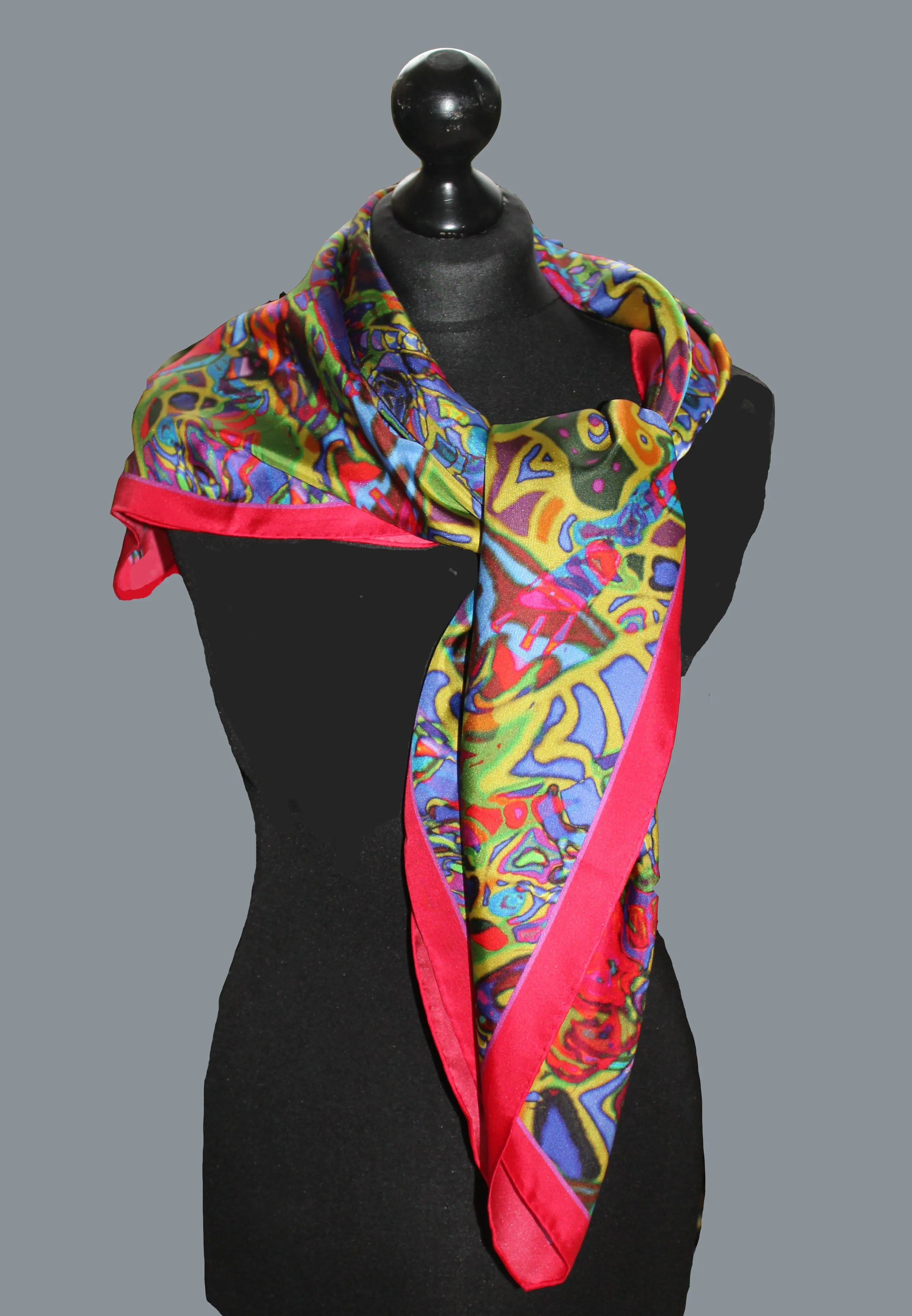 Pink Spider Mix, Silk Scarf