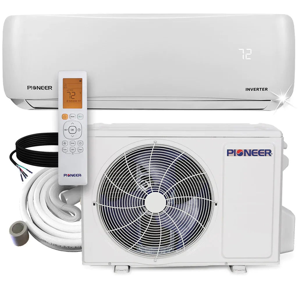 Pioneer® 12,000 BTU 20.8 SEER2 Ductless Mini-Split Inverter  Air Conditioner Heat Pump System Full Set 115V