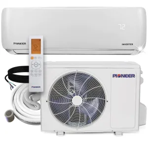 Pioneer® 12,000 BTU 23.1 SEER2 Ductless Mini-Split Inverter   Energy-Star Air Conditioner Heat Pump System Full Set 230V