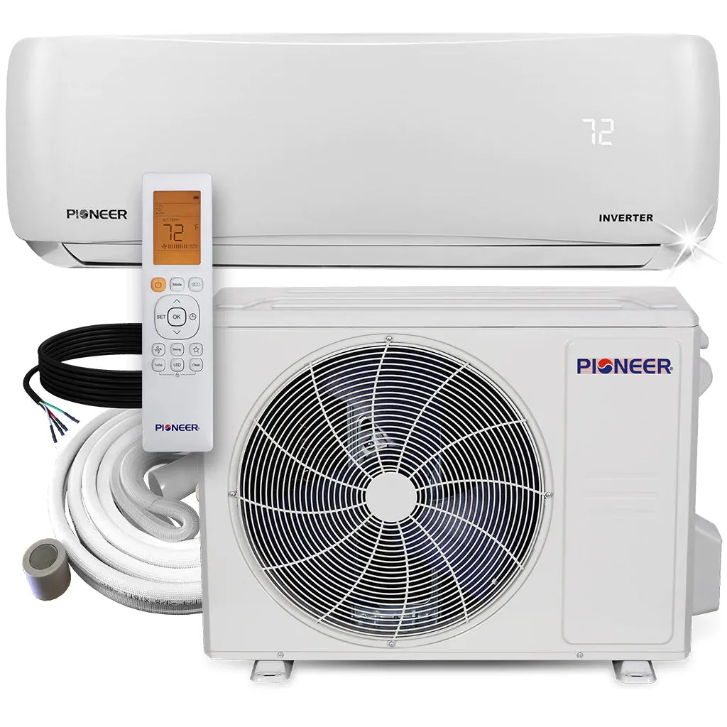 Pioneer® 18,000 BTU 19 SEER2 Ductless Mini-Split Inverter  Air Conditioner Heat Pump System Full Set 230V