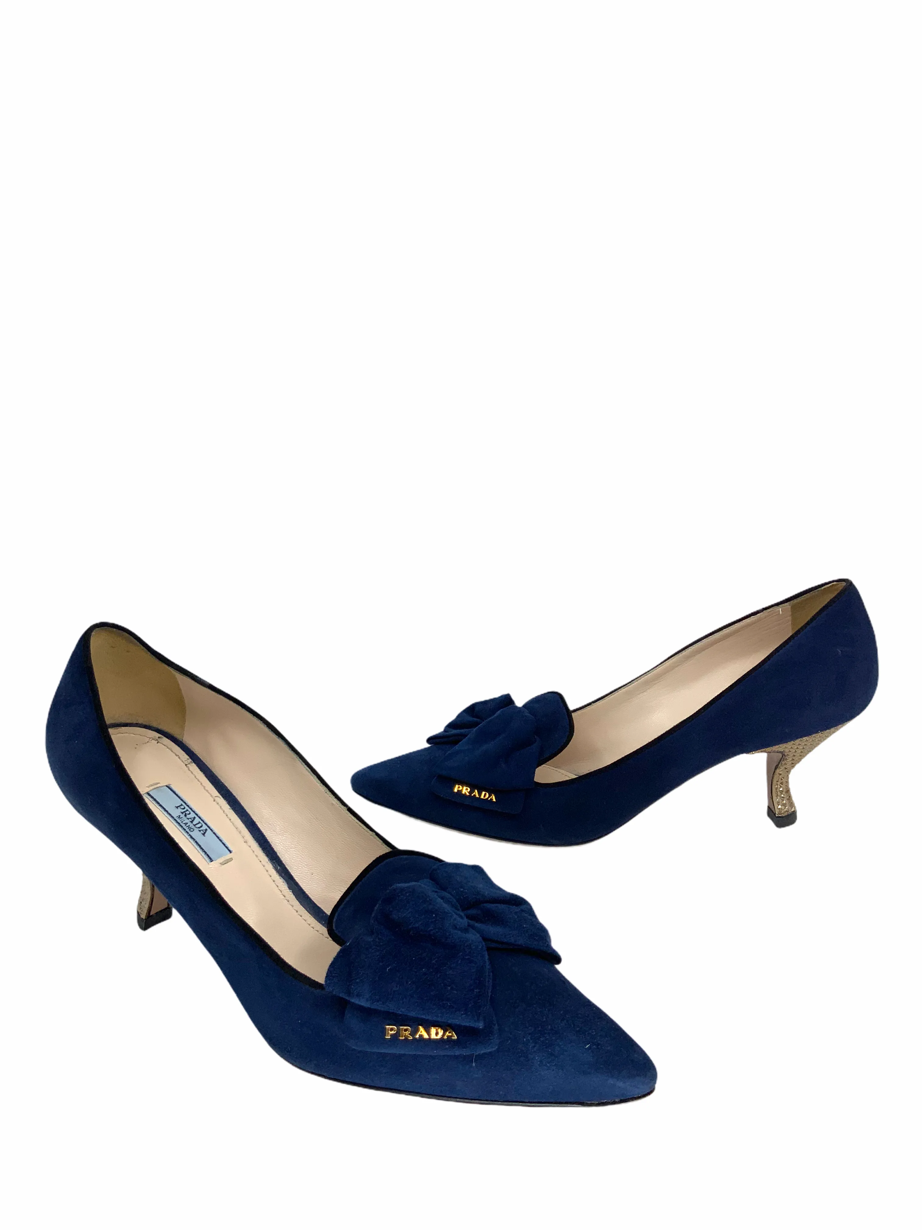 Prada Suede Bow Pumps Size 10