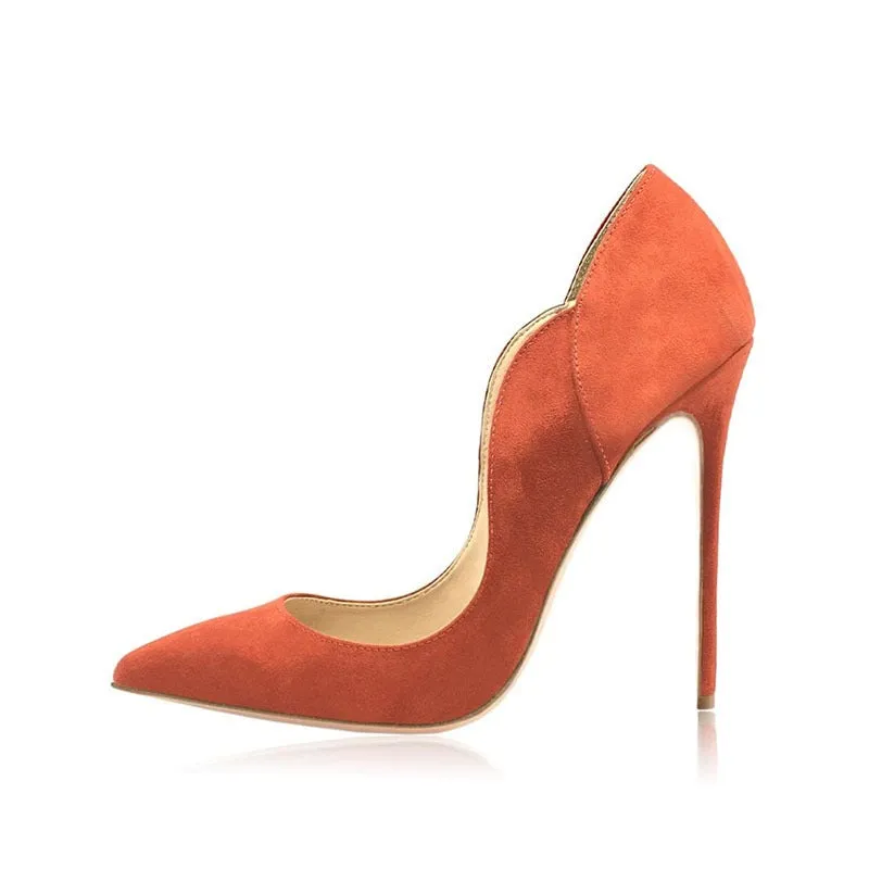 Pre Order:  Contoured High Heels Suede Pumps