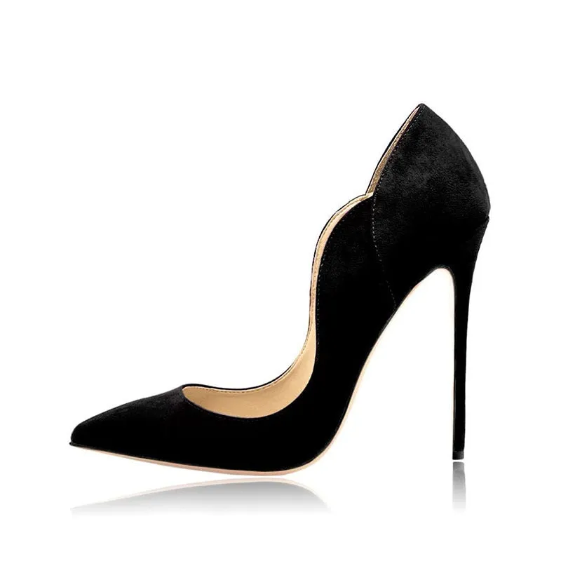 Pre Order:  Contoured High Heels Suede Pumps