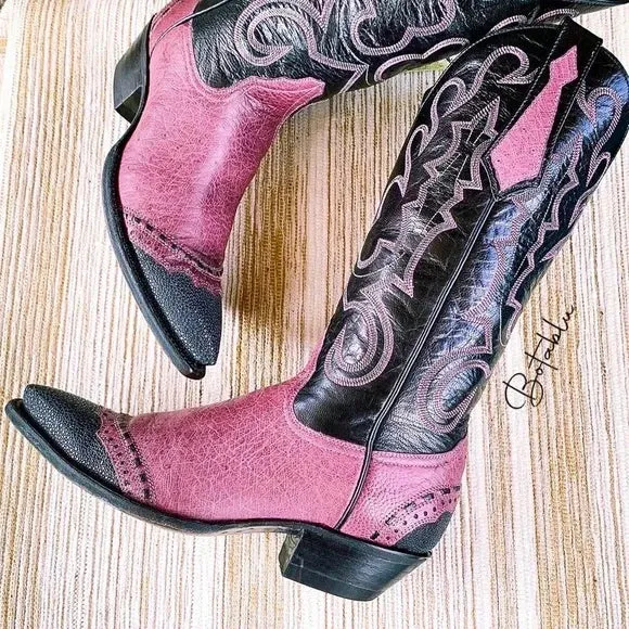 Private Collection Larry Mahan Vintage Ostrich Stingray Exotic Cowgirl Western Boots