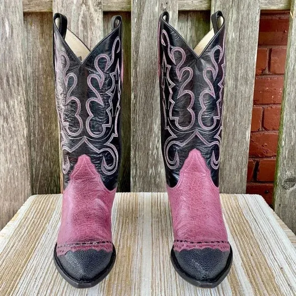 Private Collection Larry Mahan Vintage Ostrich Stingray Exotic Cowgirl Western Boots