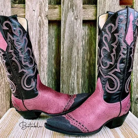 Private Collection Larry Mahan Vintage Ostrich Stingray Exotic Cowgirl Western Boots