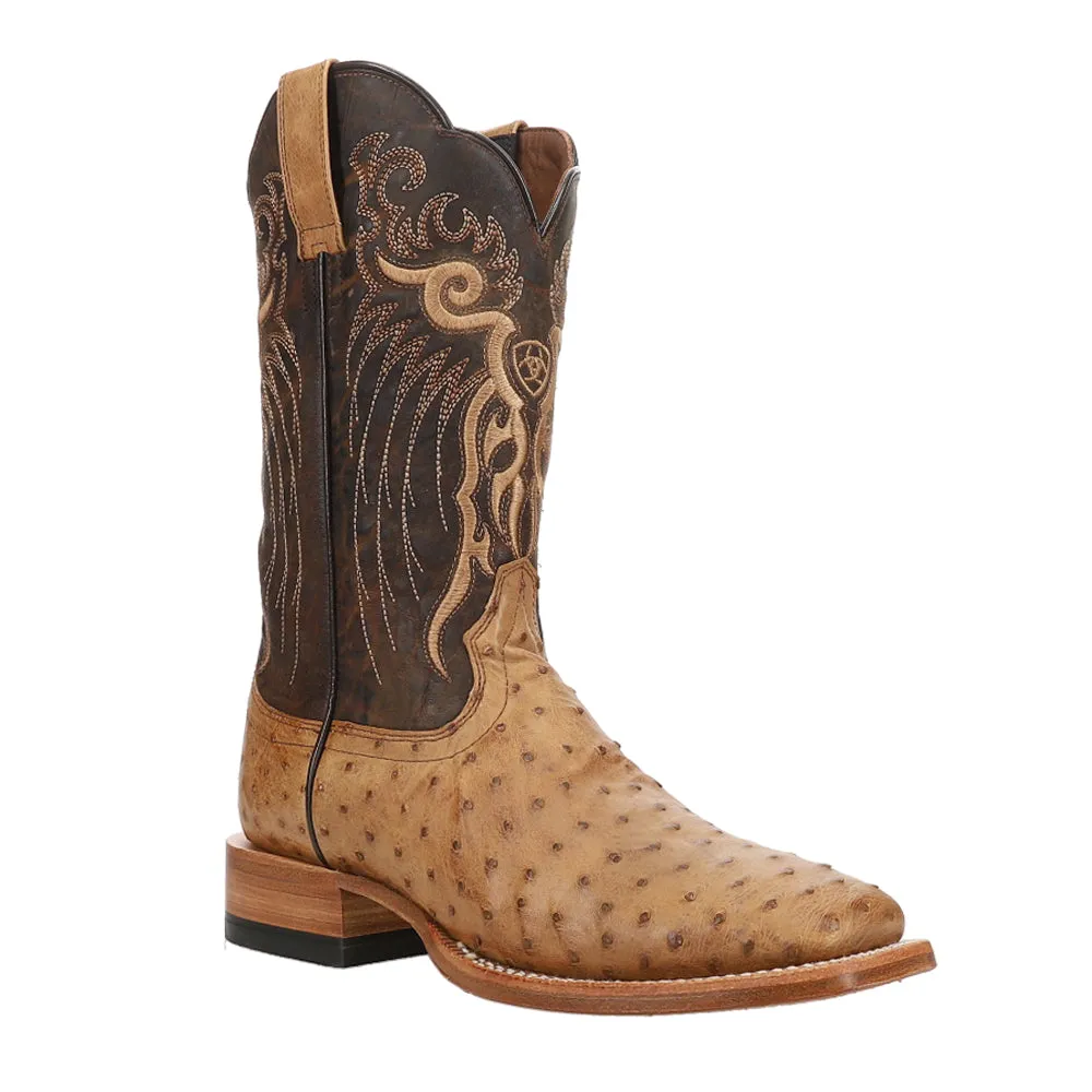 Rio Full Quill Ostrich Embroidery Square Toe Cowboy Boots