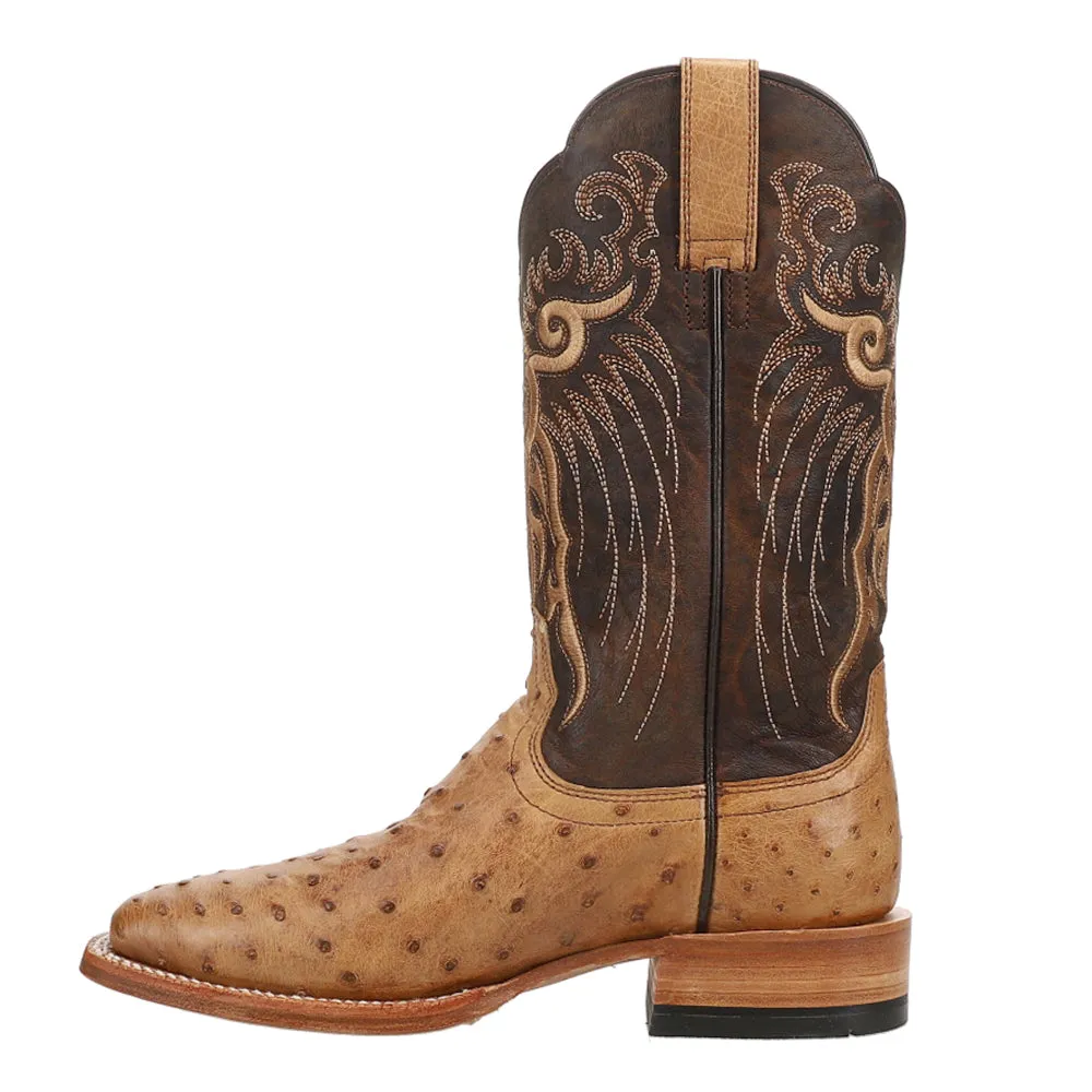 Rio Full Quill Ostrich Embroidery Square Toe Cowboy Boots