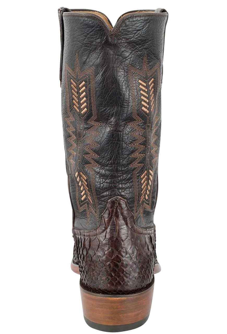 Rios of Mercedes Python Cowboy Boots - Chocolate