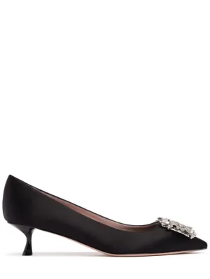 Roger Vivier   45mm RV Bouquet satin pumps 