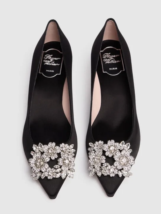 Roger Vivier   45mm RV Bouquet satin pumps 