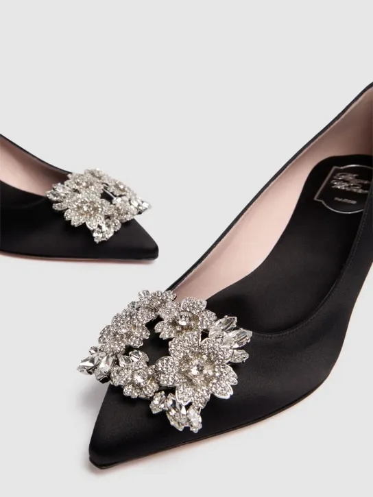 Roger Vivier   45mm RV Bouquet satin pumps 