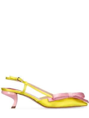 Roger Vivier   55mm Virgule Bow satin pumps 