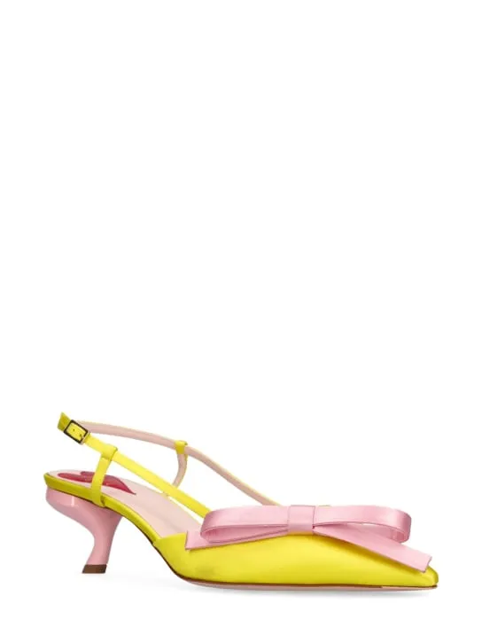 Roger Vivier   55mm Virgule Bow satin pumps 