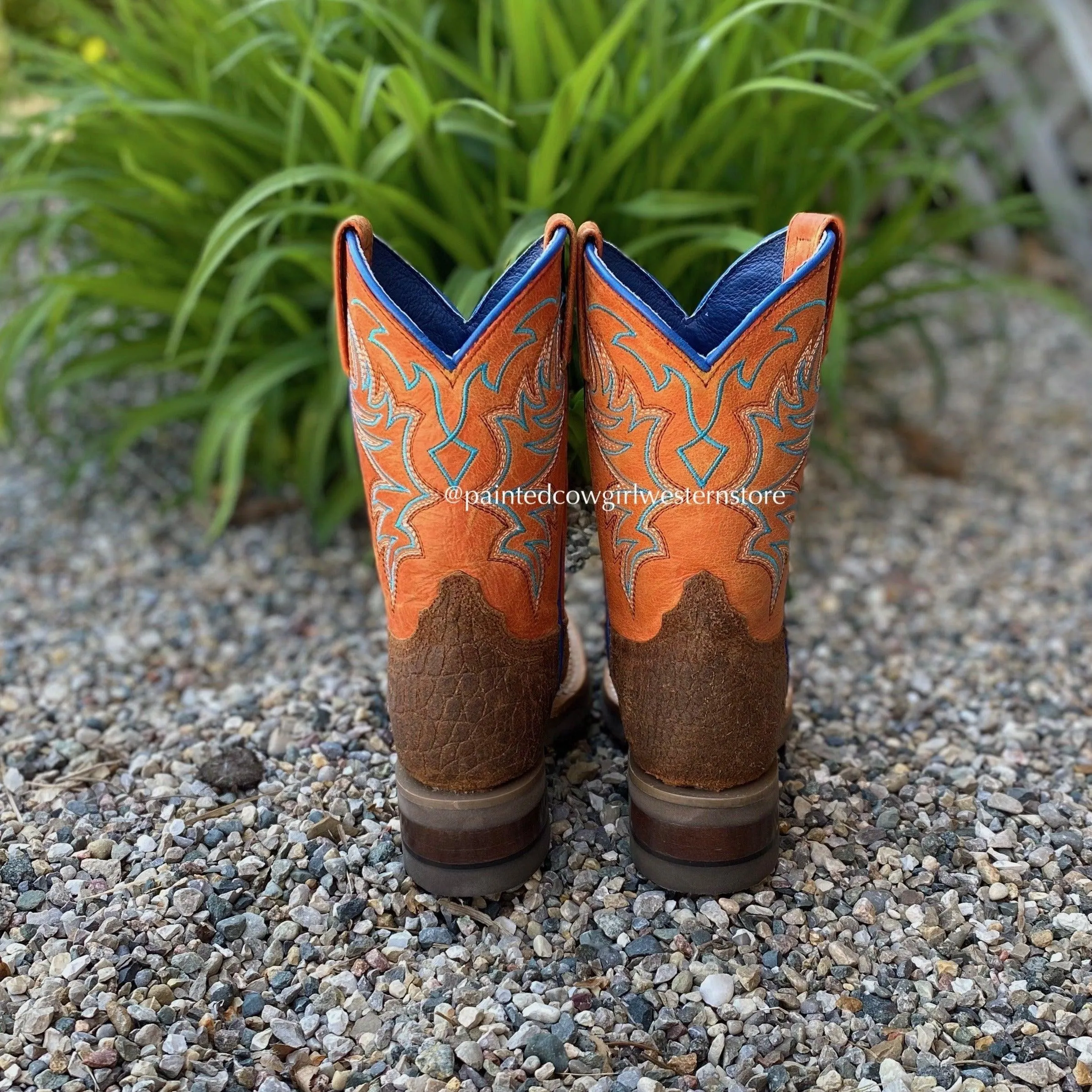 Roper Boy's Brown Caiman Print Square Toe Cowboy Boots 7019-1662