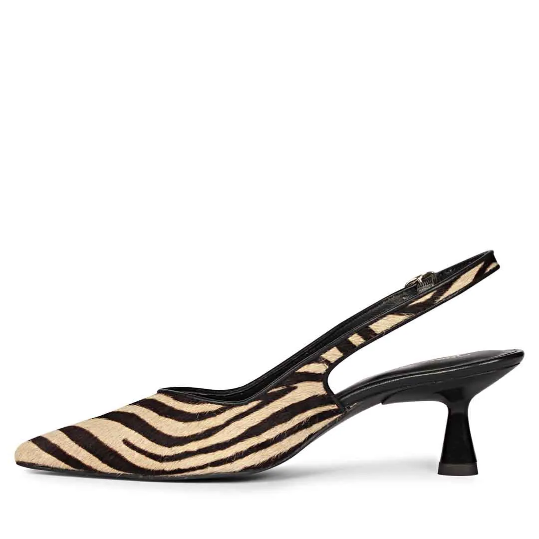 Saint Sloane Pony Black & White Leather Pumps