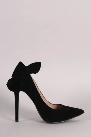 Shoe Republic LA Suede Knotted Bow Pointy Toe Pump