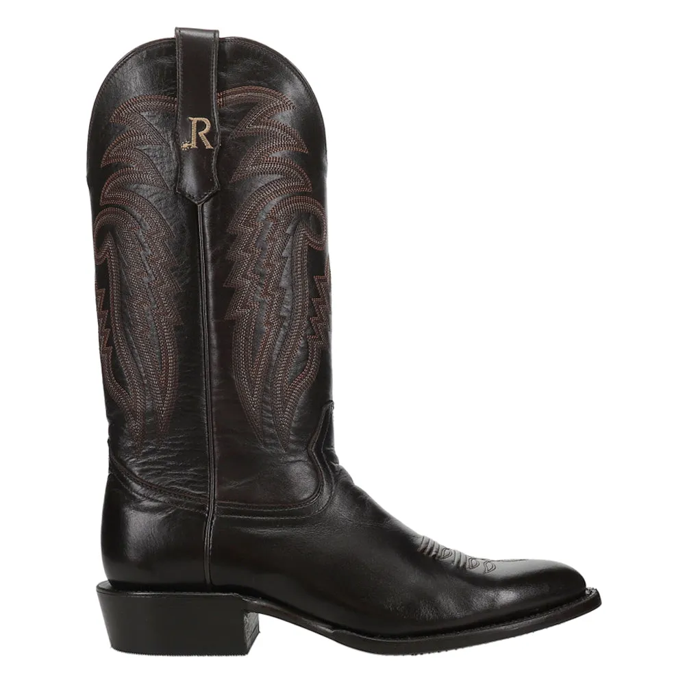 Sinatra Cowhide Medium Embroidered Round Toe Cowboy Boots