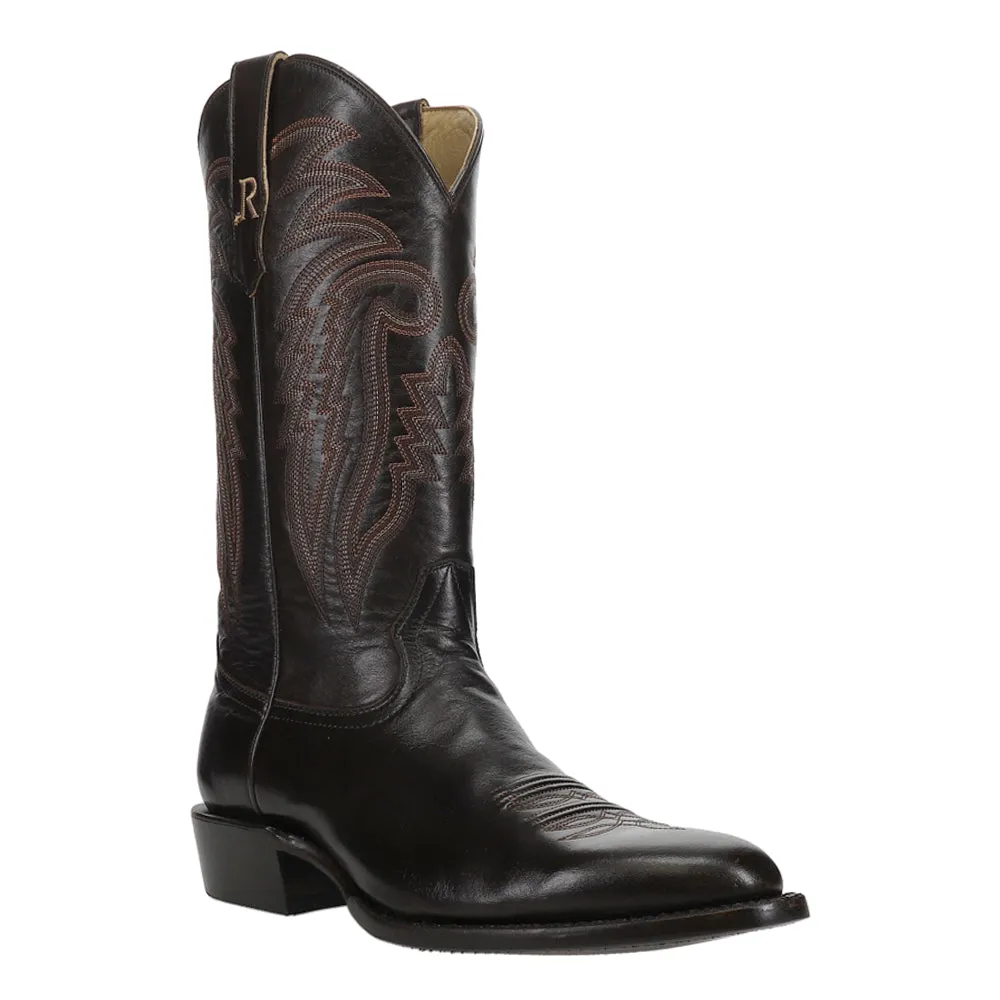 Sinatra Cowhide Medium Embroidered Round Toe Cowboy Boots