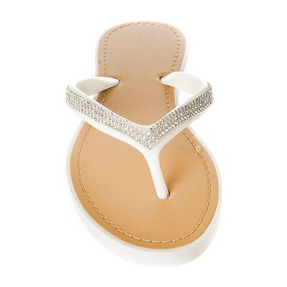 Slip On Jelly Toe-Post Diamante Flip- Flop