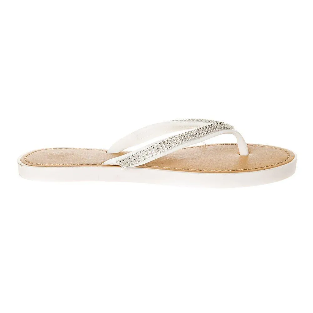 Slip On Jelly Toe-Post Diamante Flip- Flop