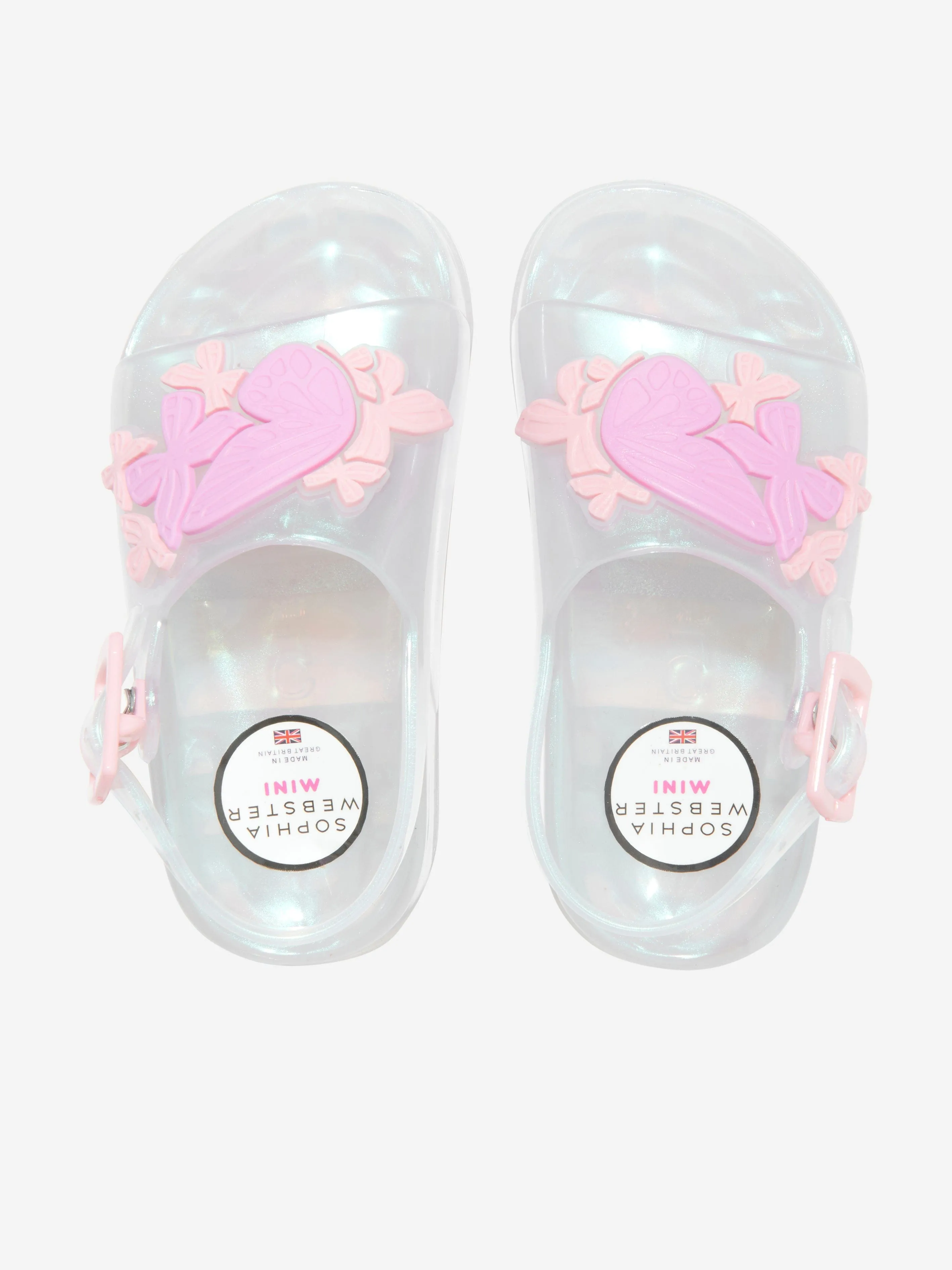 Sophia Webster Girls Butterfly Jelly Sildes in Pearl