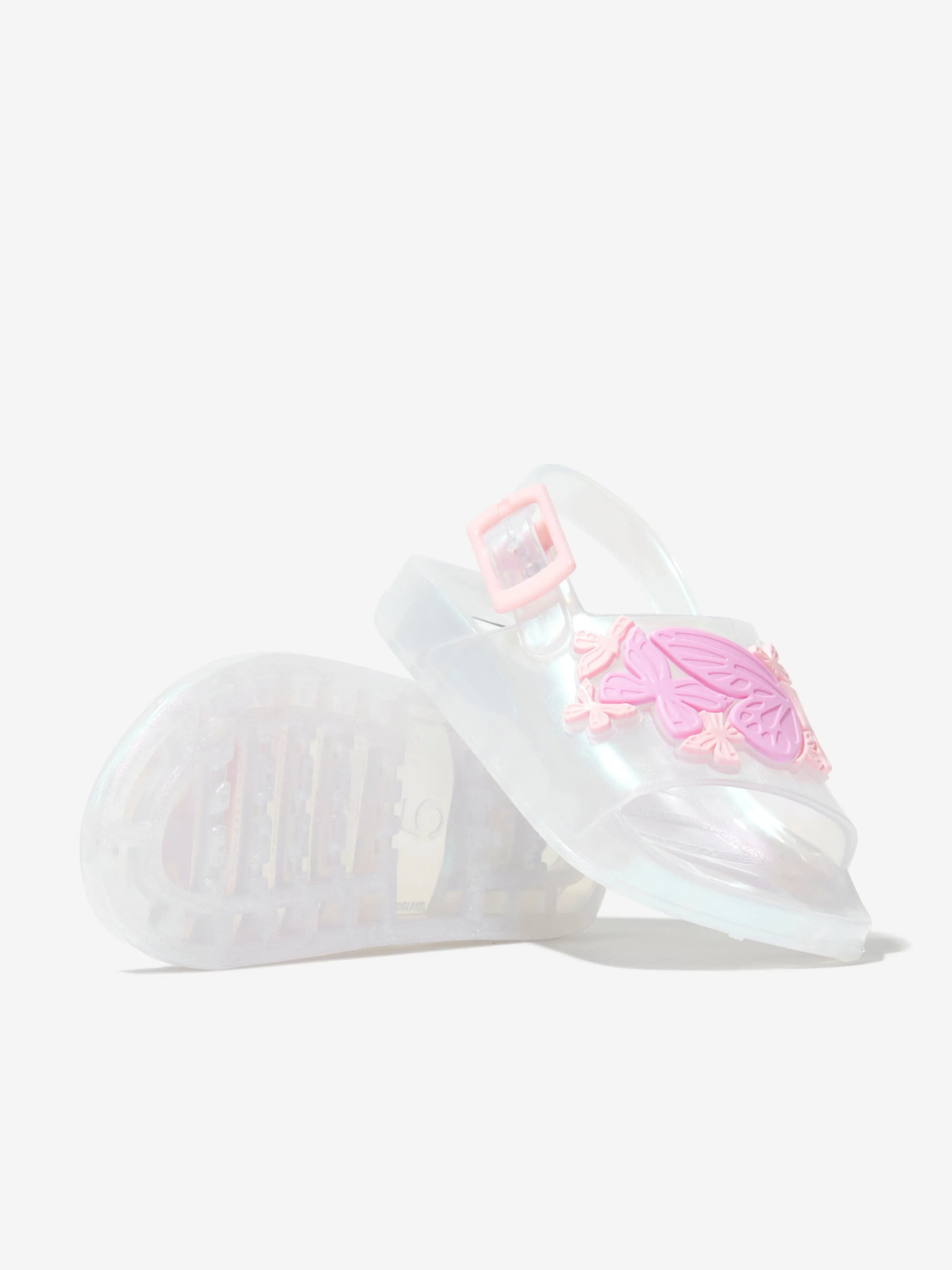 Sophia Webster Girls Butterfly Jelly Sildes in Pearl