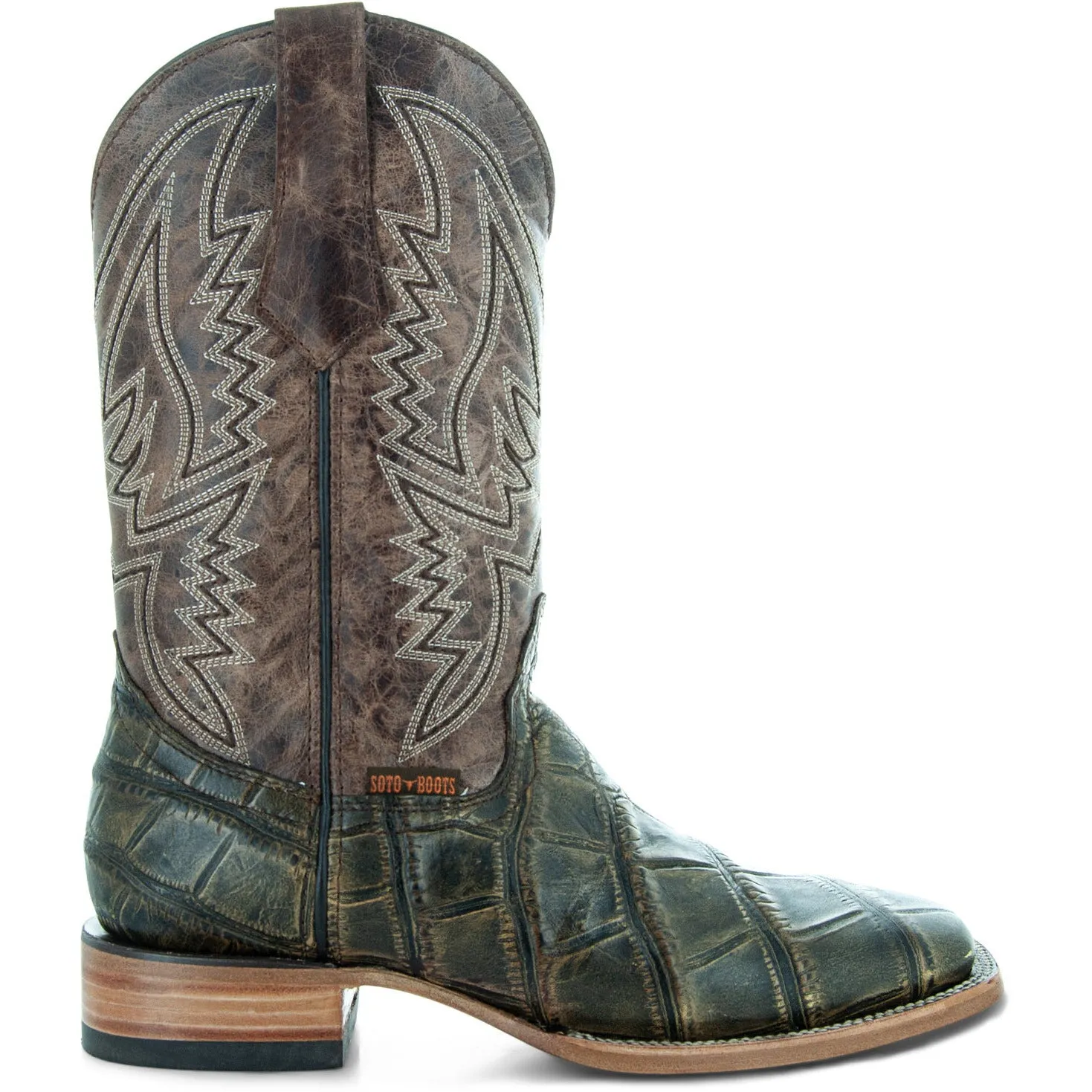 Soto Boots Men's Caiman Flank Print Cowboy Boots H50041