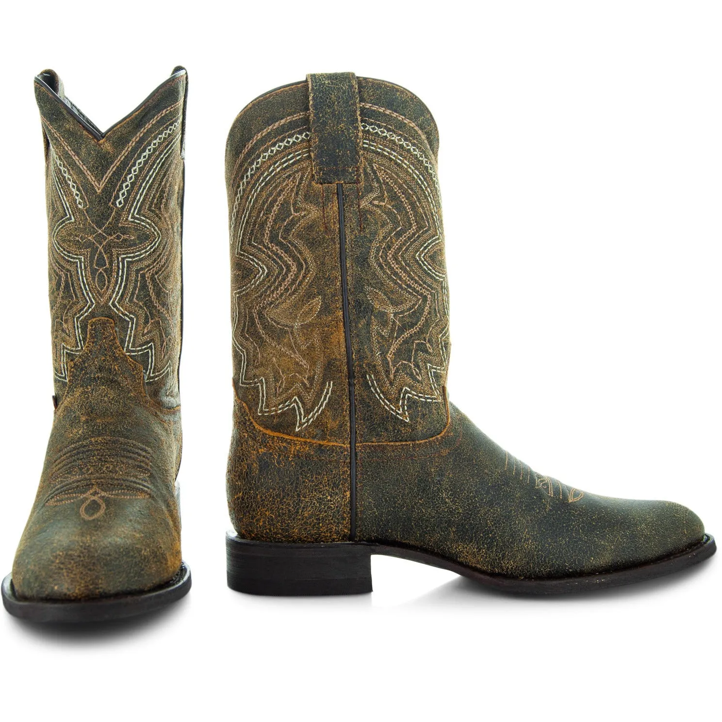 Soto Boots Mens Honey Distressed Leather Cowboy Boots