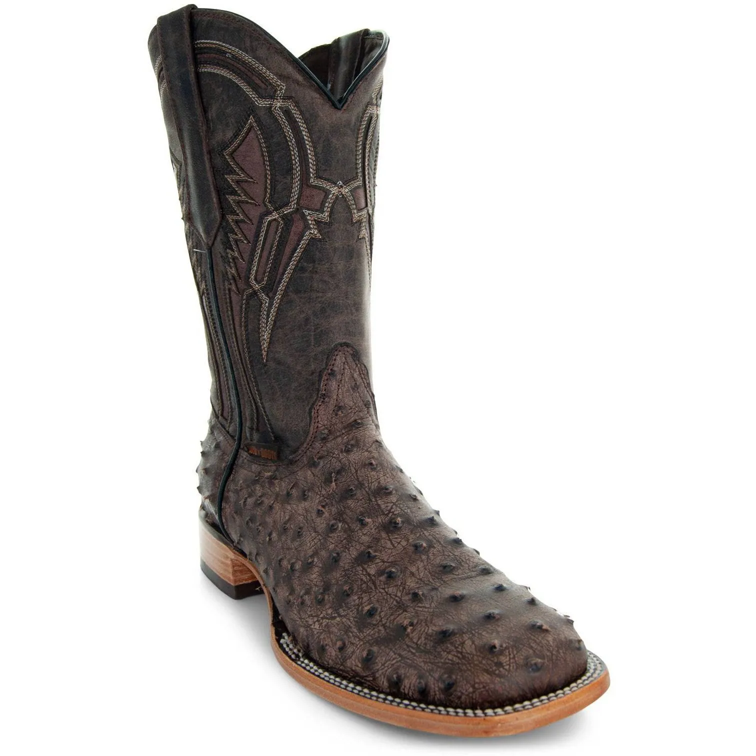 Soto Boots Mens Out of the Wild Brown Ostrich Print Boots H50031