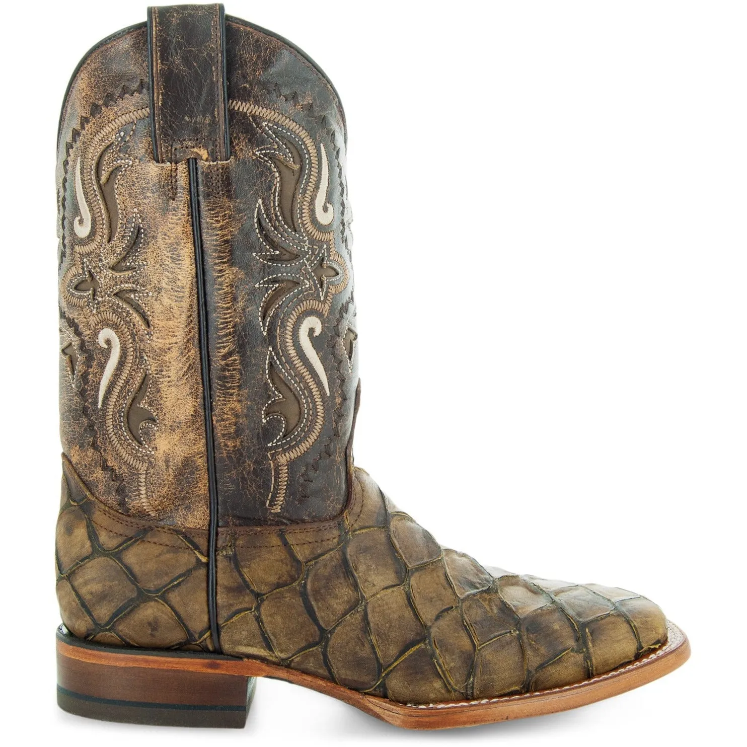 Soto Boots Men's Pirarucu Print Cowboy Boots H4015