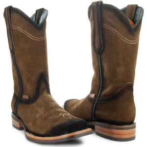 Soto Boots Men's Suede  Burnished Cowboy Boots H50037