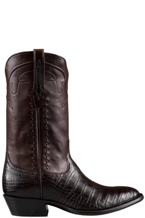 Stallion American Alligator Cowboy Boots - Chocolate