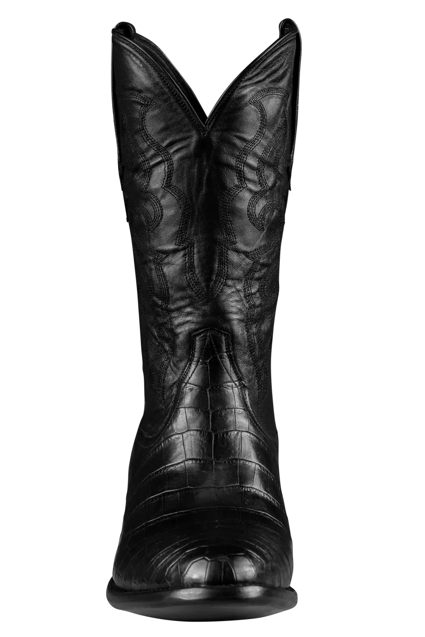 Stallion Nile Crocodile Cowboy Boots - Black