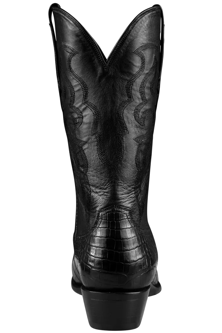 Stallion Nile Crocodile Cowboy Boots - Black