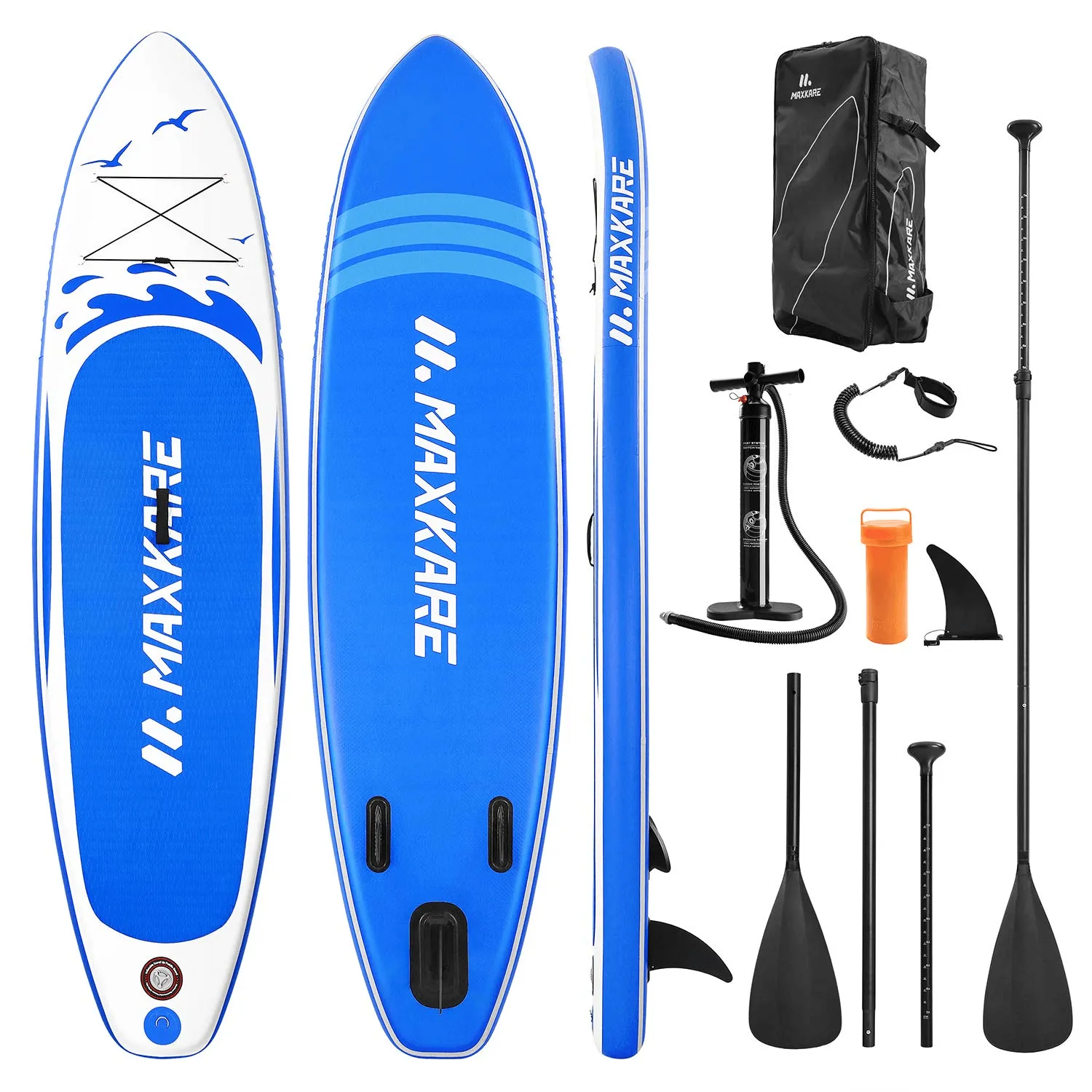 Stand Up Paddle Board Inflatable SUP W Stand-up Paddle Board Accessories Backpack Paddle Leash Pump Non-Slip Deck ISUP Fishing Yoga Rigid Solid 10'× 30" ×6'' Thick Adult & Youth & Kid