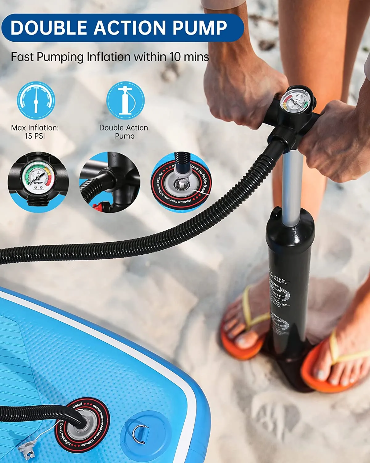 Stand Up Paddle Board Inflatable SUP W Stand-up Paddle Board Accessories Backpack Paddle Leash Pump Non-Slip Deck ISUP Fishing Yoga Rigid Solid 120''× 30" ×6'' Thick Adult & Youth & Kid