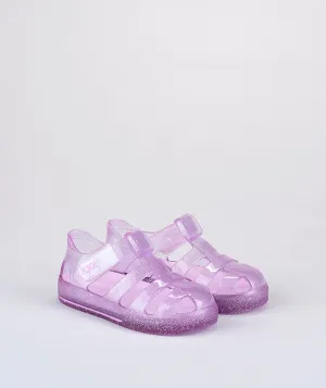 Star glitter lavender fisherman jellie sandal