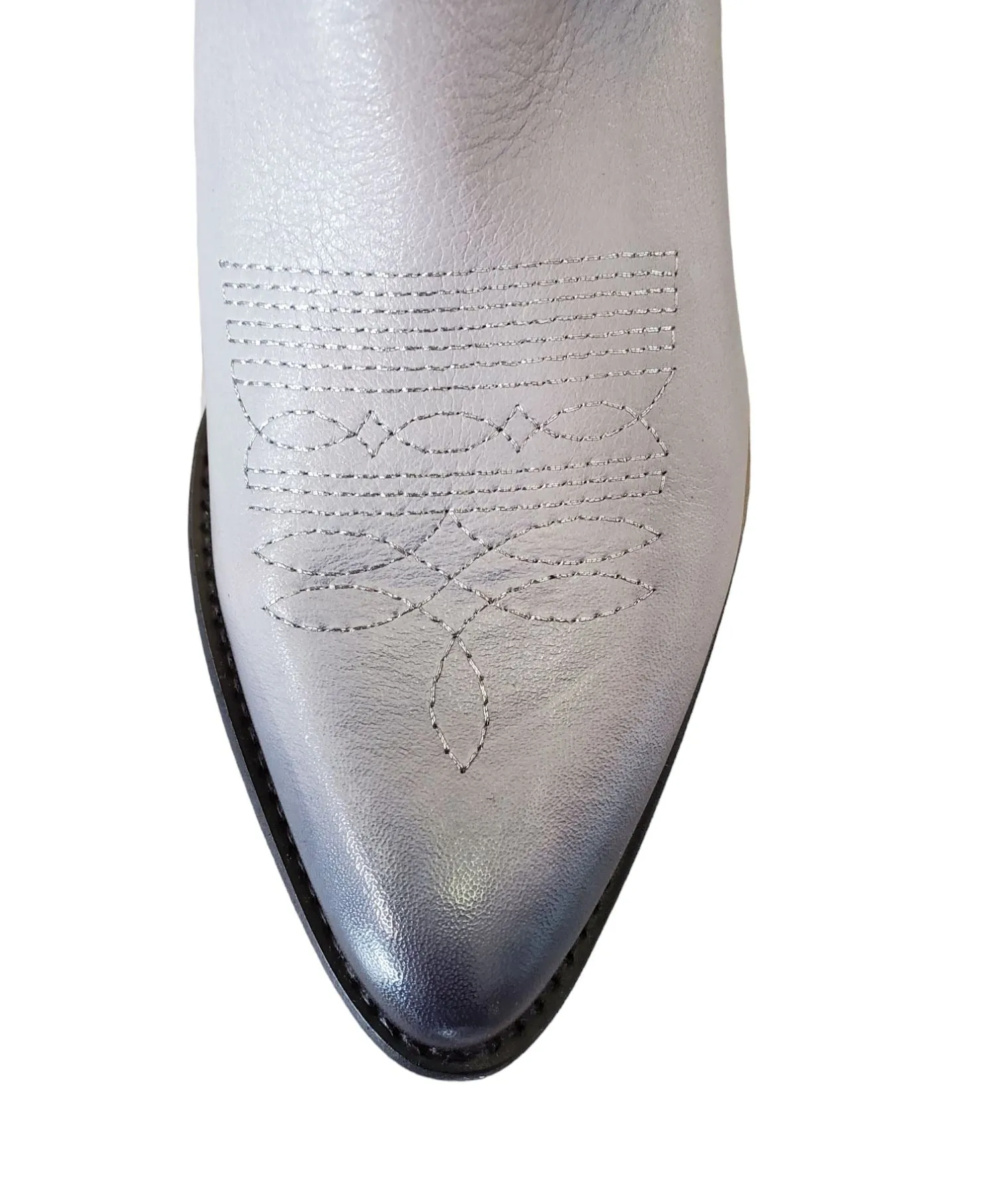 STITCHING DETAIL LEATHER COWBOY BOOT