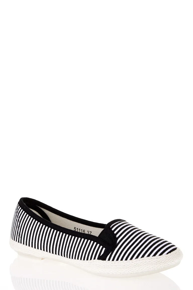 Stripe Canvas Pumps