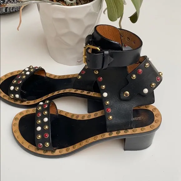 Studded Accent Gladiator Sandals - 7.5