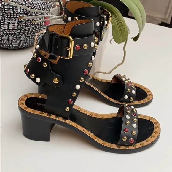 Studded Accent Gladiator Sandals - 7.5