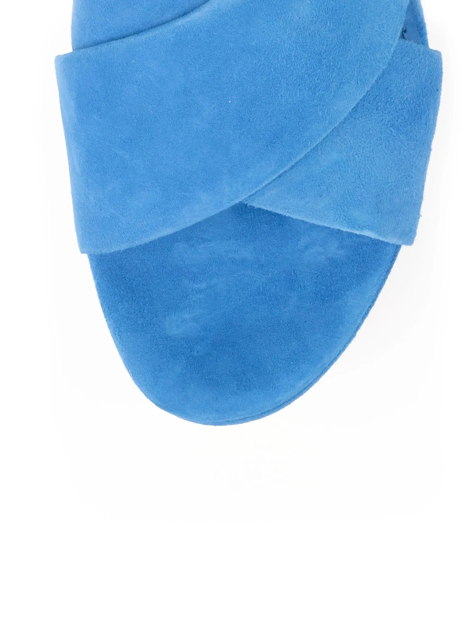 Suede Crossover 110mm Sandal - Azzurro Blue